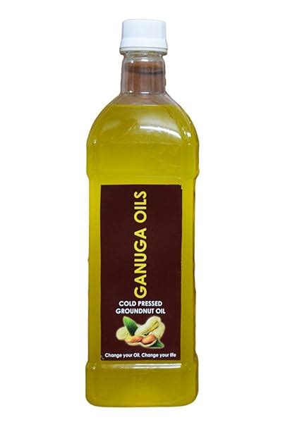 Ganuga Oils Cold Pressed Groundnut Oil (1 L) : Amazon.in: Grocery ...