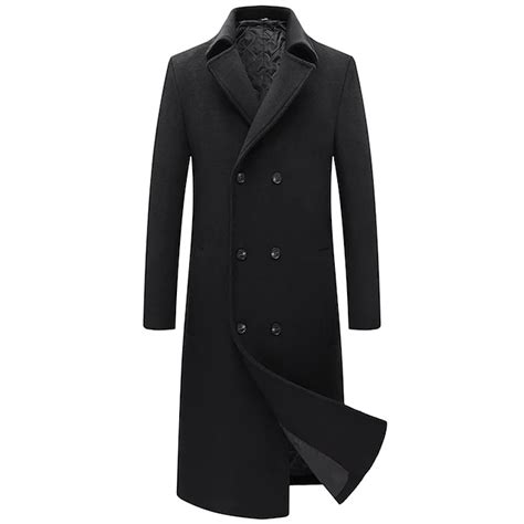 Men's Winter Coat Wool Coat Peacoat Business Casual Spring Fall Winter ...