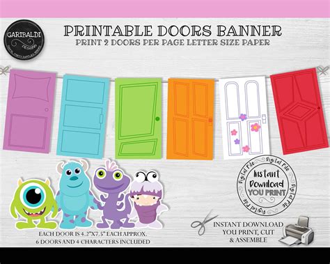Printable Monsters Inc Door Templates