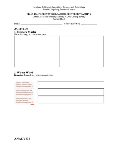 Image result for Lesson 2 Problem Set Answer Sheet