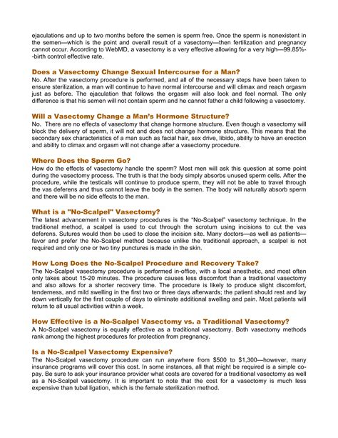 Vasectomy | No-Scalpel Vasectomy | Effects of Vasectomy | Plano, TX | PDF