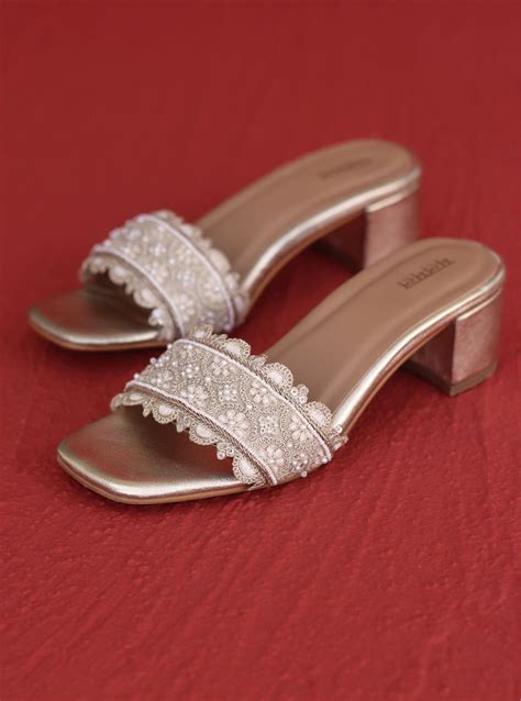 Mulmul Kshipra Gold Block Heel