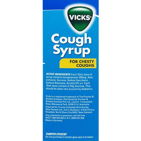 Vicks Cough Syrups Syrup For Chesty Cough 180ml | Woolworths