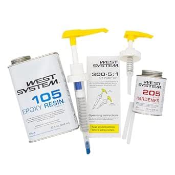 West System 105A Epoxy Resin (1 qt) with 205A Fast Epoxy Hardener (.43 ...