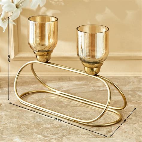 Buy Selena Accord Albus Glass and Metal Multi T-Light Holder from Home ...