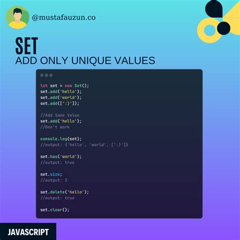 Image result for Examples of a JavaScript Set