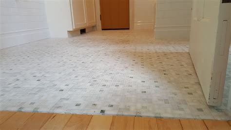 Marble mosaic floor tile installation - TOUCHDOWN TILE