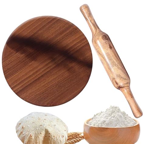 Buy Western Era Pure Wooden Chakla Belan Set/Rolling Pin with Circular ...
