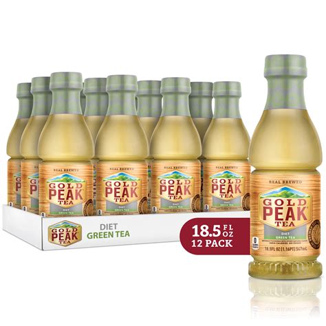 Gold Peak Green Tea Case Pack, 18.5 fl oz, 12 Count, Home-Brewed Taste ...