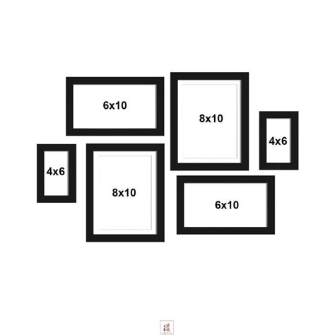 Set Of 6 Black Individual Wall Photo Frame, For Home Decor ( Size 4x6 ...