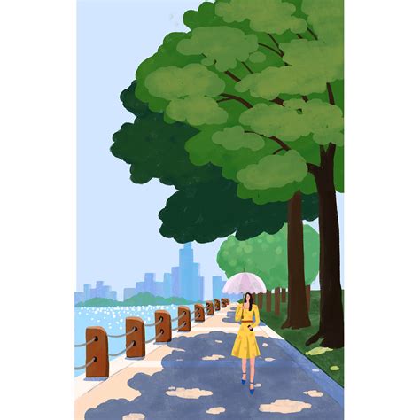 夏天树林间奔跑的玩耍的儿童插画图片下载-正版图片401374640-摄图网