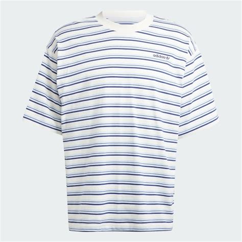 adidas '80s Loose Striped Tee - White | Free Shipping with adiClub ...