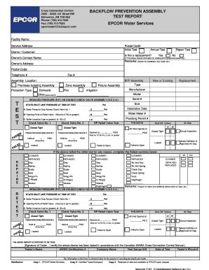 2011-2026 Form EPCOR Water Services Backflow Prevention Assembly Test ...