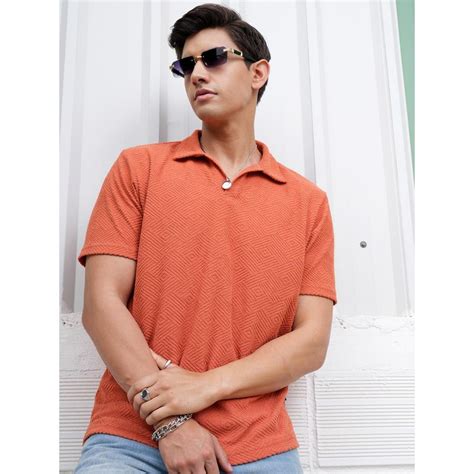 Buy LOCOMOTIVE Rust Men Premium Terry Towel Relaxed Fit Open Collar ...