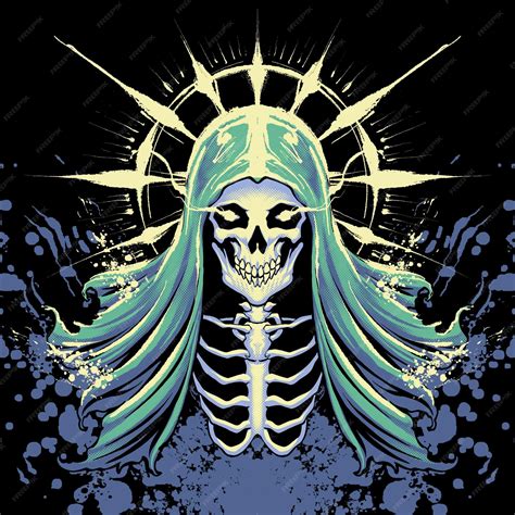 Premium Vector | The evil grim reaper skull illustration vector