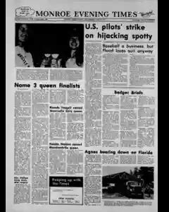 Monroe Evening Times Archives, Jun 19, 1972, p. 1