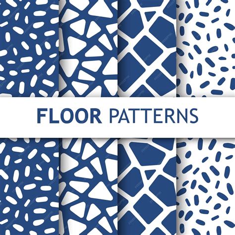 Premium Vector | A set of blue and white floor patterns