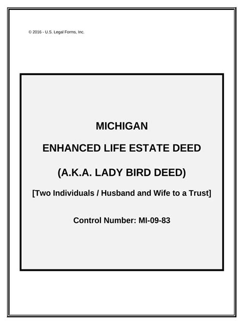 Michigan Enhanced Life Estate Deed - Fill Out, Sign & Share Online ...