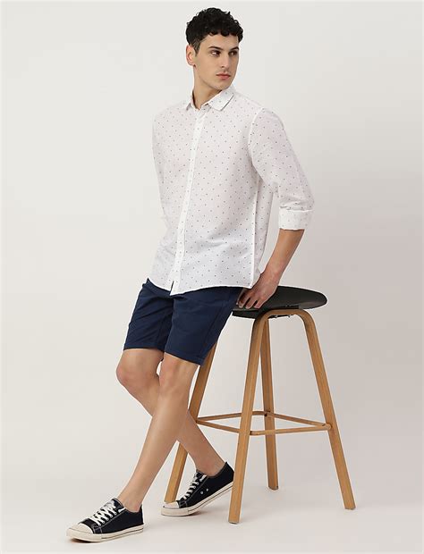 Buy Linen Mix Printed Spread Collar Shirt at Marks & Spencer