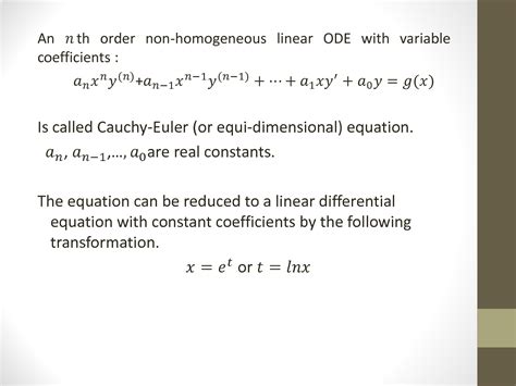 SOLUTION: Lec 10 the cauchy euler equation - Studypool