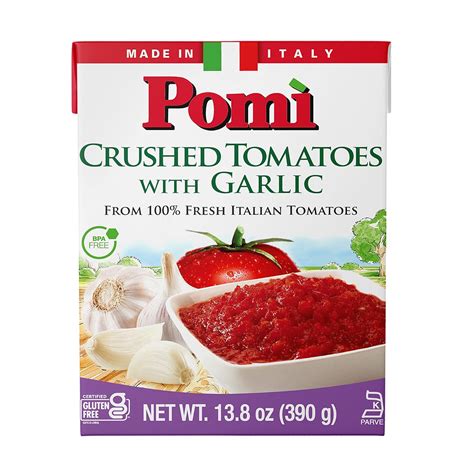 Pomì Crushed Tomatoes with Garlic, 13.8oz, 12 pack India | Ubuy