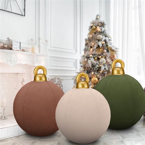Giant Inflatable Velvet Christmas Balls, 24 Inch Outdoor Christmas PVC ...