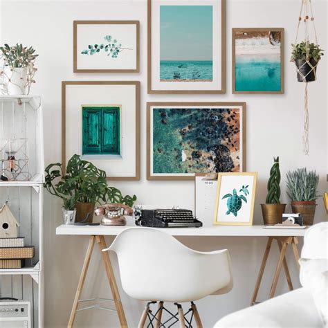 Poster Goed Blauw - Family Turtle | wall-art.com