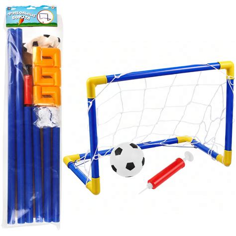 Футбольные ворота с мячом 12 см и насосом 1TOY, игры для улицы и дома ...