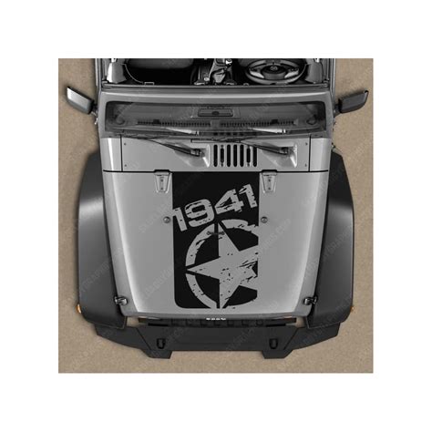 Buy 1941 Military Star Hood Decal Sticker to fit Jeep Wrangler JK JKU ...