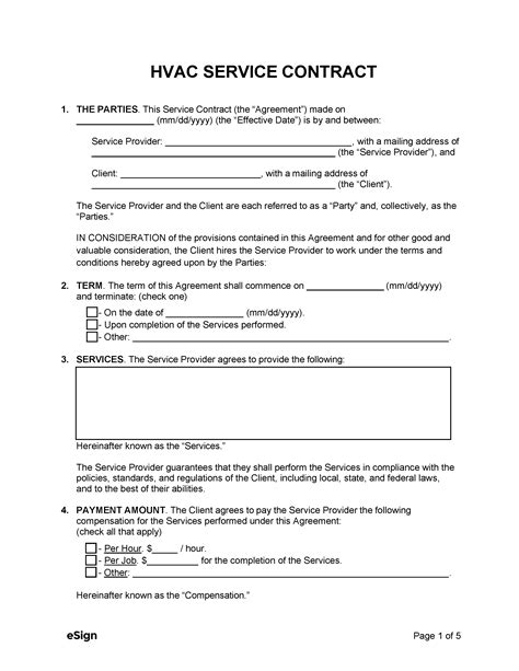 Maintenance Service Agreement Template