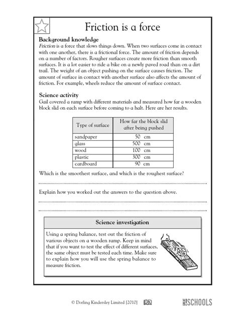 Image result for Friction Force Worksheet