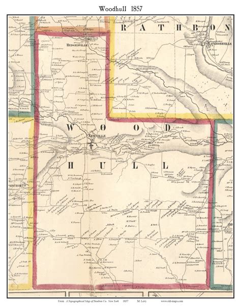 Woodhull, New York 1857 Old Town Map Custom Print - Steuben Co. - OLD MAPS