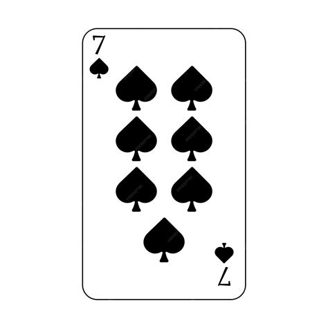 Premium Vector | The playing card is black spades number seven