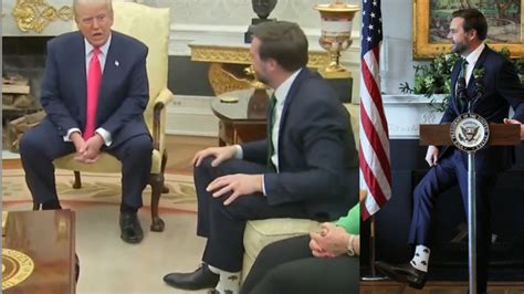 Trump Impressed By JD Vance's Shamrock-Themed Socks At Meeting With ...