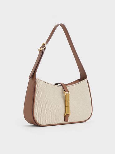Chocolate Cesia Canvas Metallic Accent Shoulder Bag - Chocolate - Bags ...
