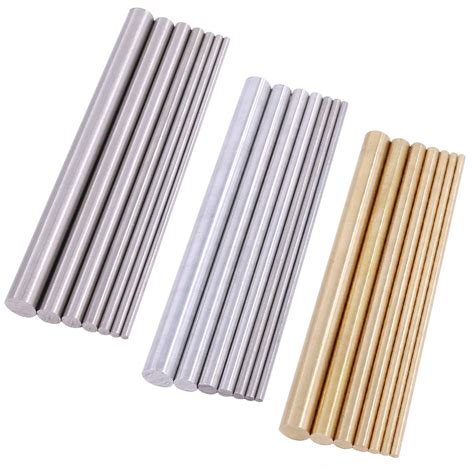 Swpeet 21Pcs Metal Round Rods Kit, 3 Kinds of Metal Materials Including ...