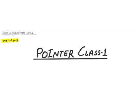 BASICS OF POINTERS - DSA LECTURE NOTES (LEVEL 1) - Studocu