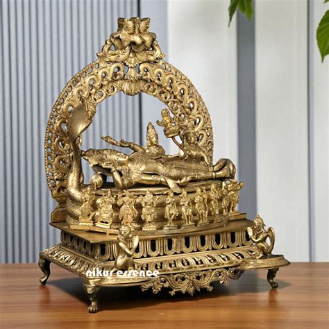Big Vishnu Bhagwan Resting on sheshnag with Dashavatar and Lakshmi ...