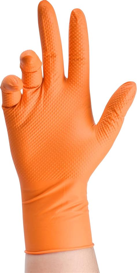 TITANflex Heavy Duty Orange Nitrile Gloves with India | Ubuy