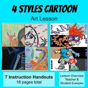 4 Styles Cartoon- Art Lesson by Teacher Merighi | TPT