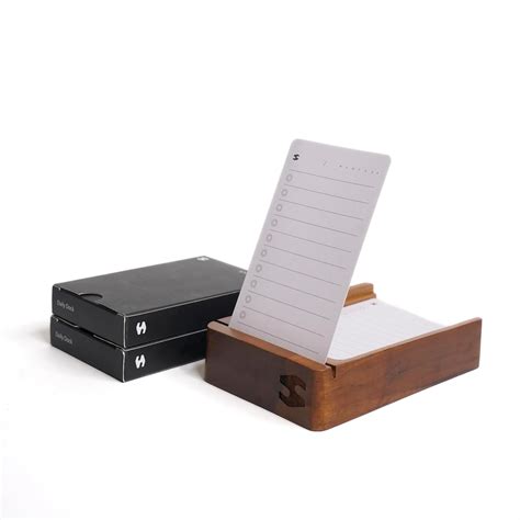 SHENZATION The Daily Dock Kit - Wooden Index Card Stand with 60 To-Do ...