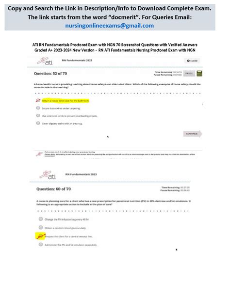 ATI RN Fundamentals Proctored Exam with NGN 70 Screenshot Questions ...
