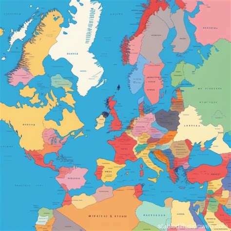 Modern World Political Map Details | Stable Diffusion Online