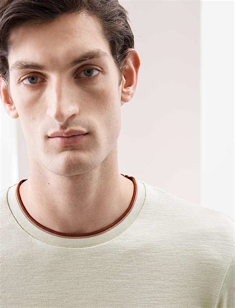 Buy Linen Blend Crew Neck T-Shirt at Marks & Spencer
