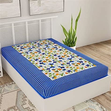 Bombay Spreads Cotton 144 Thread Count King Bedsheet 100 % Cotton (Blue ...