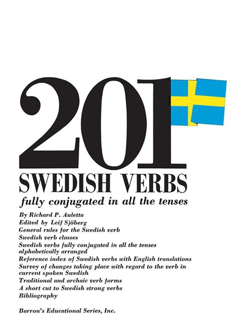 201 Swedish Verbs: Fully Conjugated in All the Tenses | Book by Richard ...