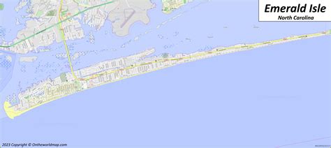 Emerald Isle North Carolina Map Emerald Isle Map With Coastal Details