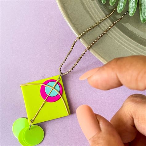 Green Flying Kite Miniature Charm Pendant Necklace – small IDEA