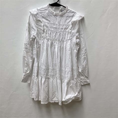 Maurie & Eve Womens Size 8 White tiered frill neck dress