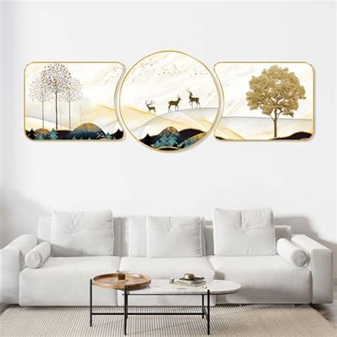 Livin'luxe paintings couple deer modern art Premium Sparkle Lamination ...